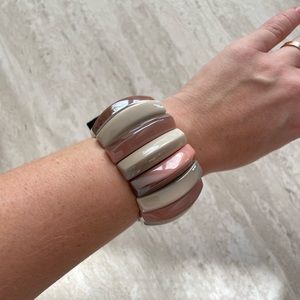 Chunky Plastic Neutral Tone Bracelet
